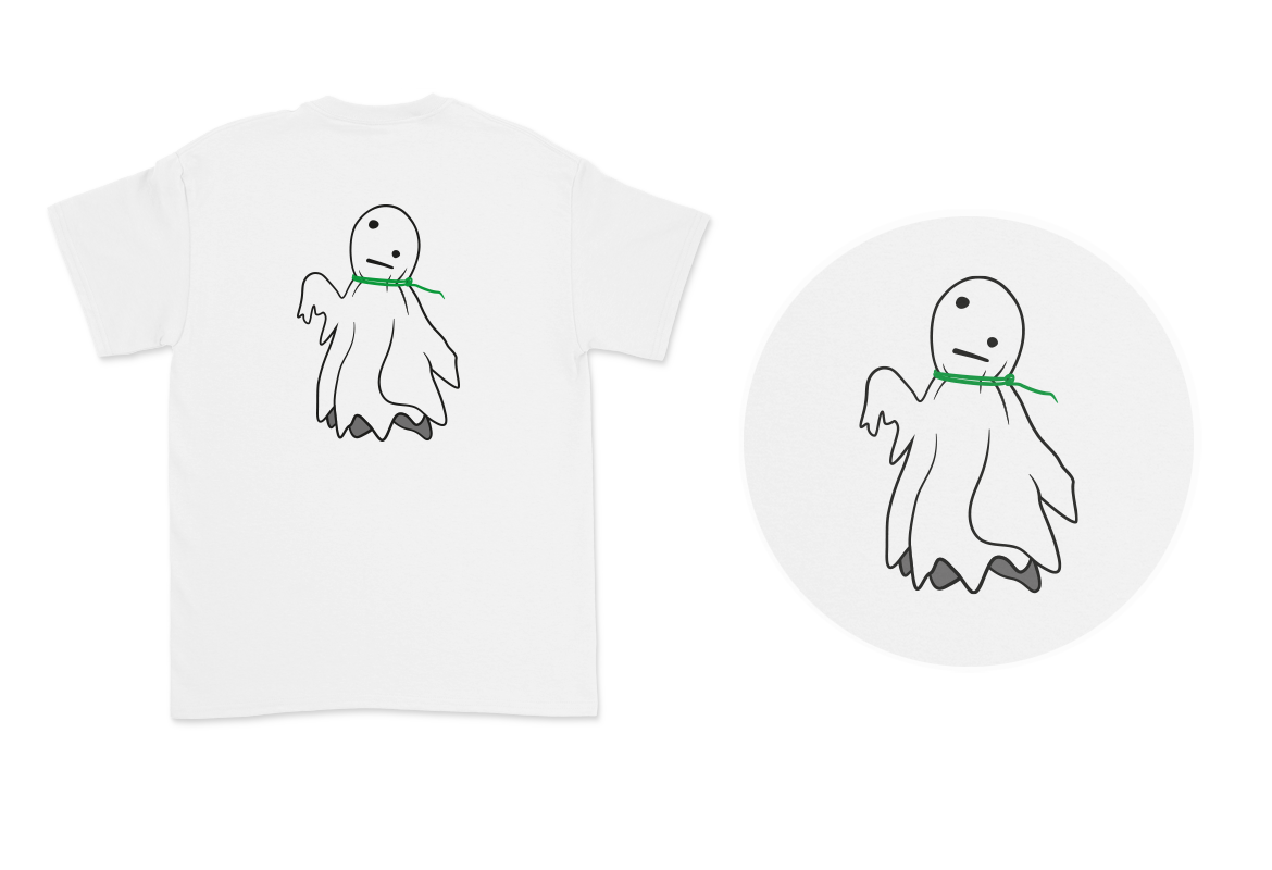  Geist, Unisex Shirt in weiß 
