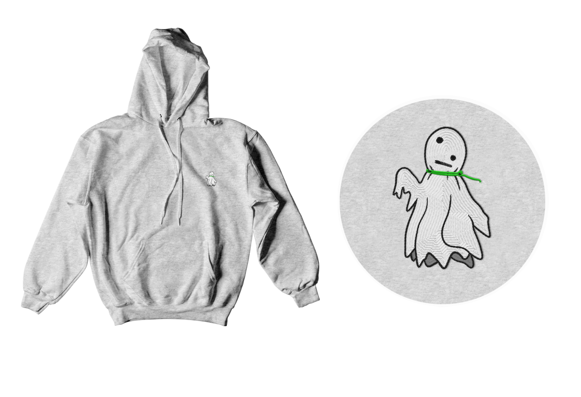  Geist, Unisex Hoodie in grau-melliert 
